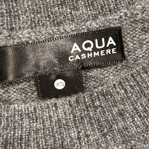 Aqua‎ 100% Cashmere Sweater XS – Charcoal Gray with Hot Pink Stripe Detail - Picture 5 of 6